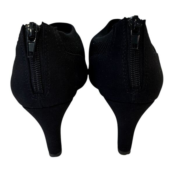 LifeStride Gia Shooties 8.5 Black Stretch Short Booties Back Zip Minimal Classic - Picture 5 of 6